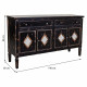 Aparador Alexandra House Living Negro Metal Vidrio Madera de abeto 38 x 80 x 140 cm