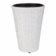 Macetero Alexandra House Living Blanco Hierro Ratán Plástico 28 x 40 x 28 cm