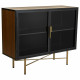 Aparador Alexandra House Living Marrón Metal Vidrio Madera de abeto Madera MDF 35 x 80 x 100 cm