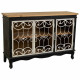 Sideboard Alexandra House Living Black Glass Fir wood MDF Wood 36 x 80 x 120 cm