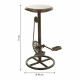 Taburete Alexandra House Living Marrón Negro Metal Madera MDF 40 x 73 x 40 cm Pedales