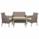 Conjunto de Mesa con 2 Sillones Alexandra House Living Gris 4 Piezas