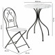 Conjunto de Mesa con 2 Sillas Alexandra House Living Blanco Negro 60 x 75 x 60 cm
