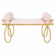 Bench Alexandra House Living Gold Metal Sponge MDF Wood 49 x 53 x 112 cm
