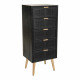 Chest of drawers Alexandra House Living Black Golden MDF Wood