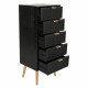 Chest of drawers Alexandra House Living Black Golden MDF Wood
