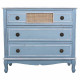 Chest of drawers Alexandra House Living Blue Rattan Fir wood MDF Wood 38 x 80 x 90 cm