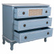 Chest of drawers Alexandra House Living Blue Rattan Fir wood MDF Wood 38 x 80 x 90 cm