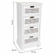 Cajonera Alexandra House Living Blanco Caña Madera de Paulonia Madera MDF 29 x 75 x 35 cm