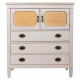 Chest of drawers Alexandra House Living White Rattan Fir wood MDF Wood 36 x 90 x 82 cm