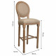 Taburete Alexandra House Living Marrón Lona Madera de caucho 42 x 121 x 48 cm
