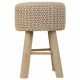 Taburete Alexandra House Living Crema Bambú Pino Esponja Madera MDF 32 x 44 x 32 cm