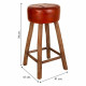 Taburete Alexandra House Living Marrón Cuero Madera de mango 78 x 41 x 41 cm