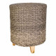 Stool Alexandra House Living Grey Wood synthetic rattan 40 x 48 x 40 cm