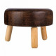 Taburete Alexandra House Living Marrón Poliuretano Madera MDF 40 x 29 x 40 cm