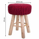 Stool Alexandra House Living Burgundy Bamboo Sponge MDF Wood 32 x 44 x 32 cm