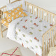 Duvet cover set HappyFriday Mr Fox World trip Multicolour Baby Crib 2 Pieces
