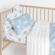 Protector de Cuna HappyFriday Basic Kids Clouds Azul 60 x 40 cm