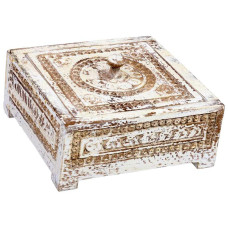 Jewelry box Alexandra House Living White Grey Mango wood 19 x 10 x 19 cm