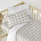 Cot Bedding Set HappyFriday BASIC KIDS Beige Baby Crib