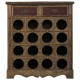 Botellero Alexandra House Living Marrón Madera Metal 31 x 69 x 63 cm Mueble 2 cajones 16 botellas