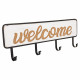 Perchero de Pared Alexandra House Living Welcome Blanco Madera MDF 5 x 22 x 60 cm