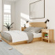 Nightstand Alexandra House Living Honey Oak Metal Pine 47 x 60 x 35 cm 1 drawer