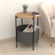 Mesa auxiliar Alexandra House Living Negro Gris Roble Metal Madera MDP 43 x 60 x 43 cm
