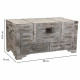 Baúl Alexandra House Living Gris PVC Madera Metal 45 x 45 x 90 cm Estilo vintage