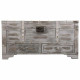Baúl Alexandra House Living Gris PVC Madera Metal 45 x 45 x 90 cm Estilo vintage