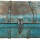 Maleta decorativa Alexandra House Living Azul Hierro Estilo artesanal 34 x 23 x 64 cm