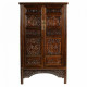 Cupboard Alexandra House Living Brown Wood Elm wood 40 x 160 x 95 cm Oriental 2 Shelves