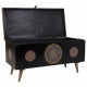 Baúl Alexandra House Living Negro Multicolor Madera de mango Madera MDF 40 x 45 x 89 cm