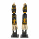Set de Figuras Alexandra House Living Negro Madera Étnico 12 x 50 x 12 cm 2 Piezas
