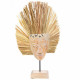 Decorative Figure Alexandra House Living Natural Wood Glass Marine algae Mask 53 x 13 x 30 cm