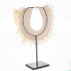 Decorative Figure Alexandra House Living White Leather Shell 12 x 42 x 25 cm