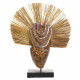 Decorative Figure Alexandra House Living Brown Wood Glass Marine algae Mask 50 x 12 x 38 cm