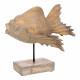 Decorative Figure Alexandra House Living Grey Dark brown Wood Iron Fish 31 x 24 x 30 cm