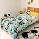 Juego de funda nórdica HappyFriday Moshi Moshi Panda Garden Blue Azul Cama de 105 2 Piezas