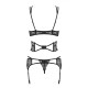 Lace Underwear Set Obsessive Frivolla Black S/M