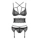 Lace Underwear Set Obsessive Frivolla Black S/M