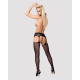 Stockings with Garter Obsessive S307 Black XL/XXL