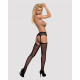 Stockings with Garter Obsessive S207 XL/XXL Black