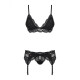 Lace Underwear Set Obsessive 810-SEG-1 Black L/XL