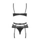 Conjunto de Lencería con Encaje Obsessive Heartina Negro S/M