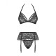 Lace Underwear Set Obsessive 838-SEG-1 Black S/M