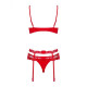 Lace Underwear Set Obsessive Heartina Red S/M