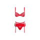 Lace Underwear Set Obsessive Heartina Red S/M