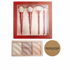 Set de Maquillaje Revolution Make Up Marrón Dorado Iluminador 3 Piezas (3 Unidades)