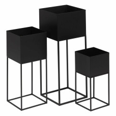 Set of Planters Multicolour Metal Squared 3 Units (3 Units) (3 Pieces)